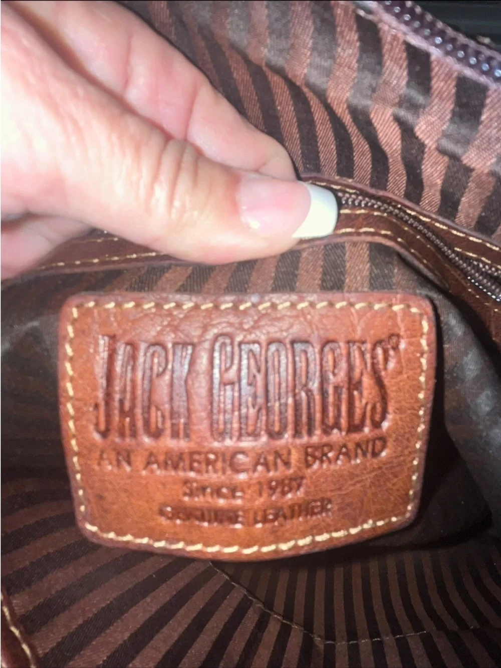 Jack Georges Voyager Crossbody / Shoulder Bag Dark Brown Genuine Leather NICE